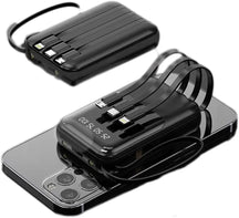 Batterie Externe Portable 10000mAh - Charge Rapide et Câbles Intégrés