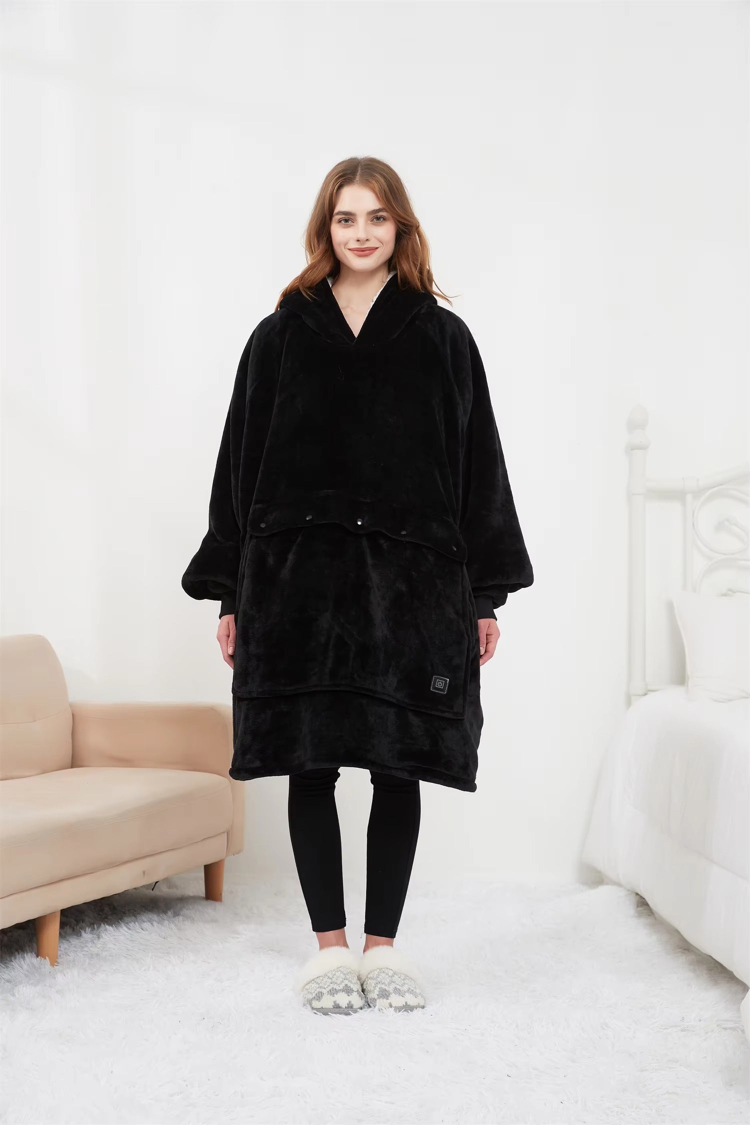 Sweat à Capuche Chauffant Oversize - Confort Douillet et Chaud en Hiver