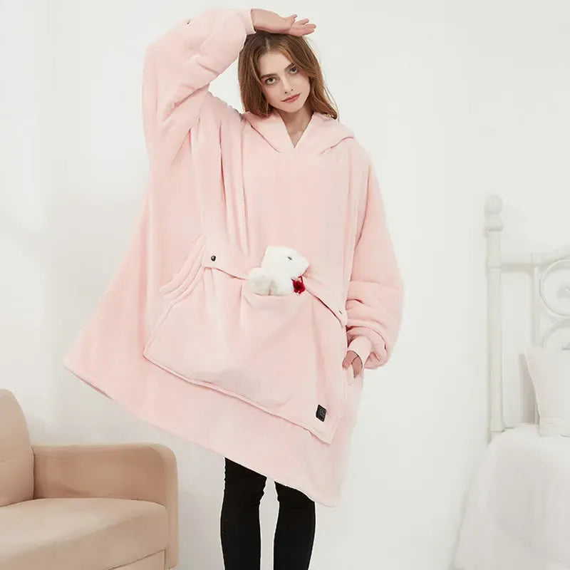 Sweat à Capuche Chauffant Oversize - Confort Douillet et Chaud en Hiver