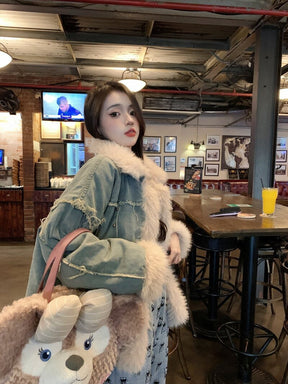 Veste en Denim Hivernale pour Femmes - Style Tendance et Confort Optimal