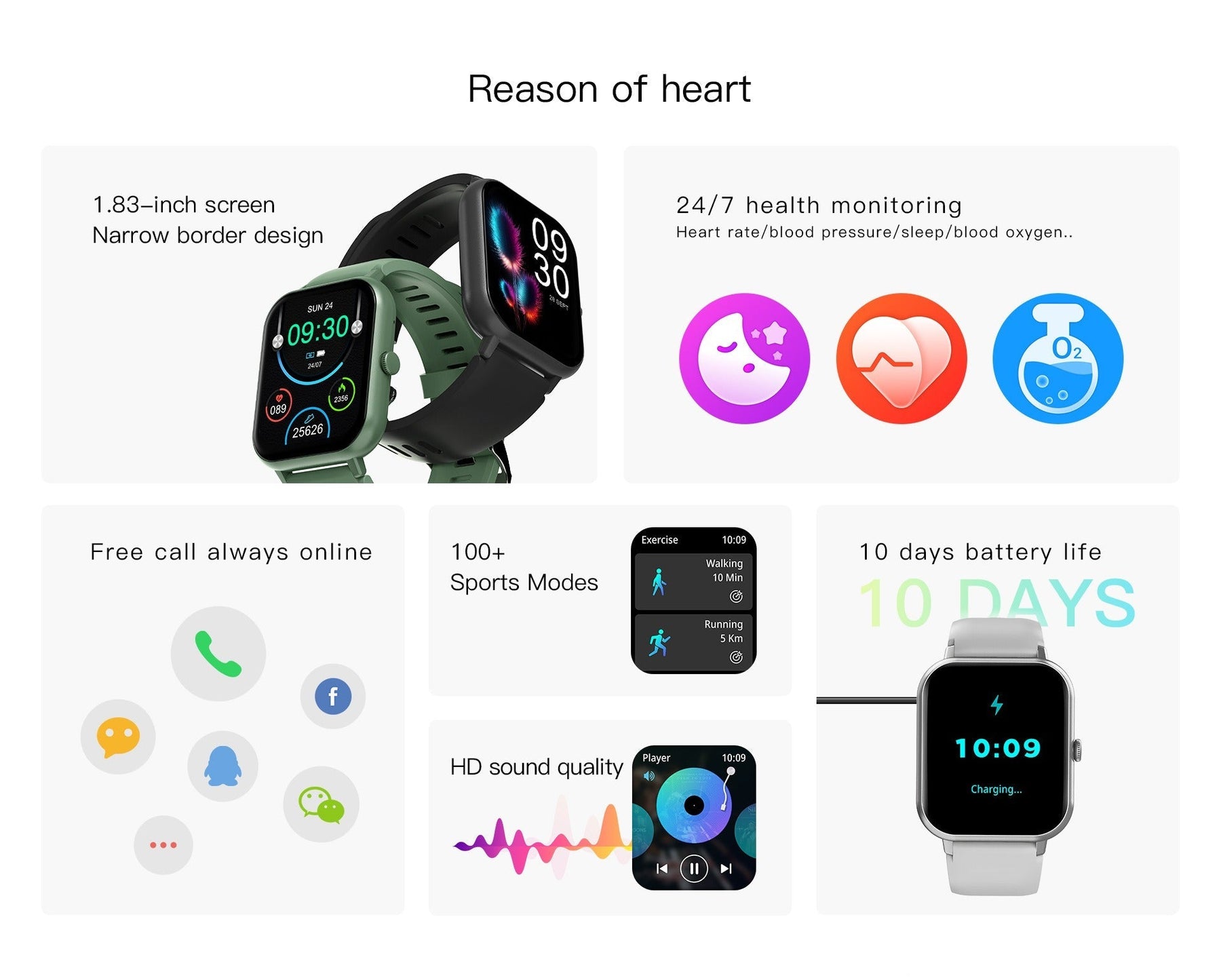 Montre de Fitness Intelligente - Suivi Sportif et Fréquence Cardiaque