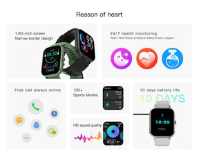 Montre de Fitness Intelligente - Suivi Sportif et Fréquence Cardiaque