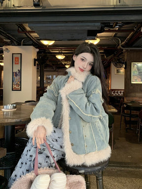 Veste en Denim Hivernale pour Femmes - Style Tendance et Confort Optimal