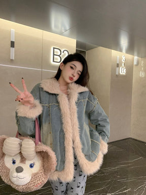 Veste en Denim Hivernale pour Femmes - Style Tendance et Confort Optimal