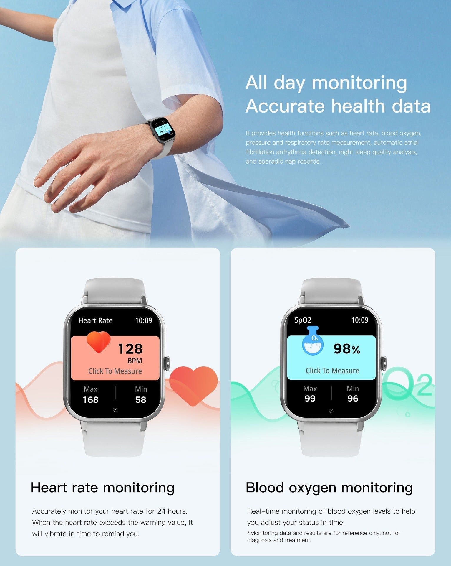 Montre de Fitness Intelligente - Suivi Sportif et Fréquence Cardiaque