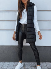 Gilet Matelassé Long pour Femmes - Bodywarmer Oversize avec Capuche