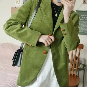 Blazer en Coton Chic - Manches Longues et Détails en Métal