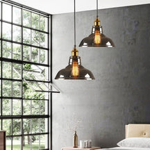Lampe Suspendue Industrielle en Verre - Design Élégant et Minimaliste