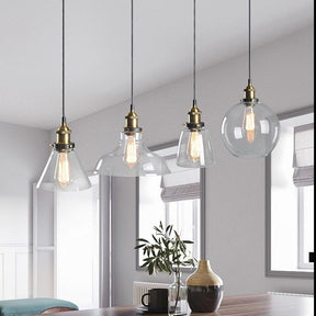 Lampe Suspendue Industrielle en Verre - Design Élégant et Minimaliste