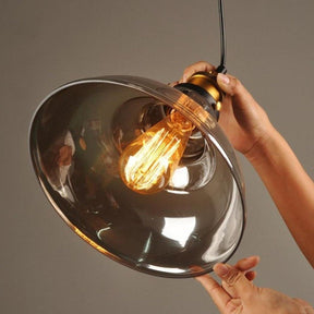 Lampe Suspendue Industrielle en Verre - Design Élégant et Minimaliste