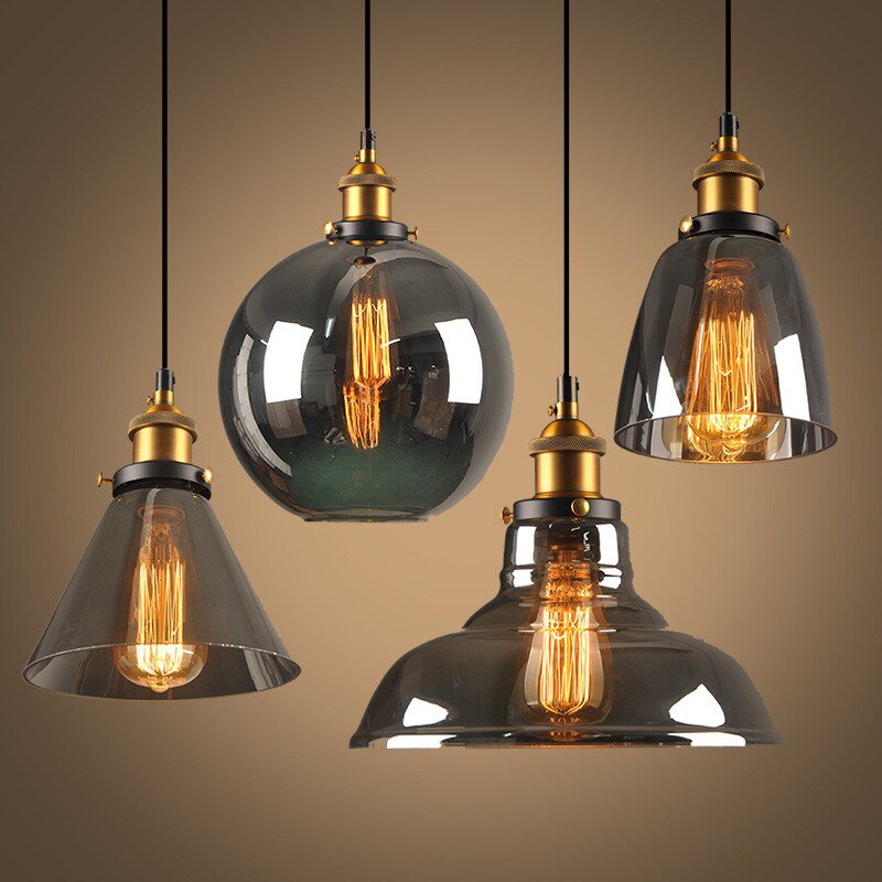 Lampe Suspendue Industrielle en Verre - Design Élégant et Minimaliste