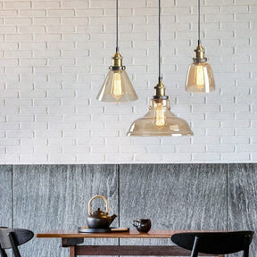 Lampe Suspendue Industrielle en Verre - Design Élégant et Minimaliste