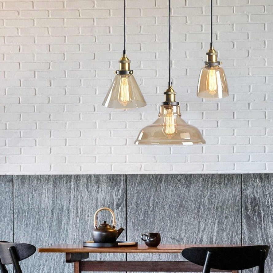 Lampe Suspendue Industrielle en Verre - Design Élégant et Minimaliste