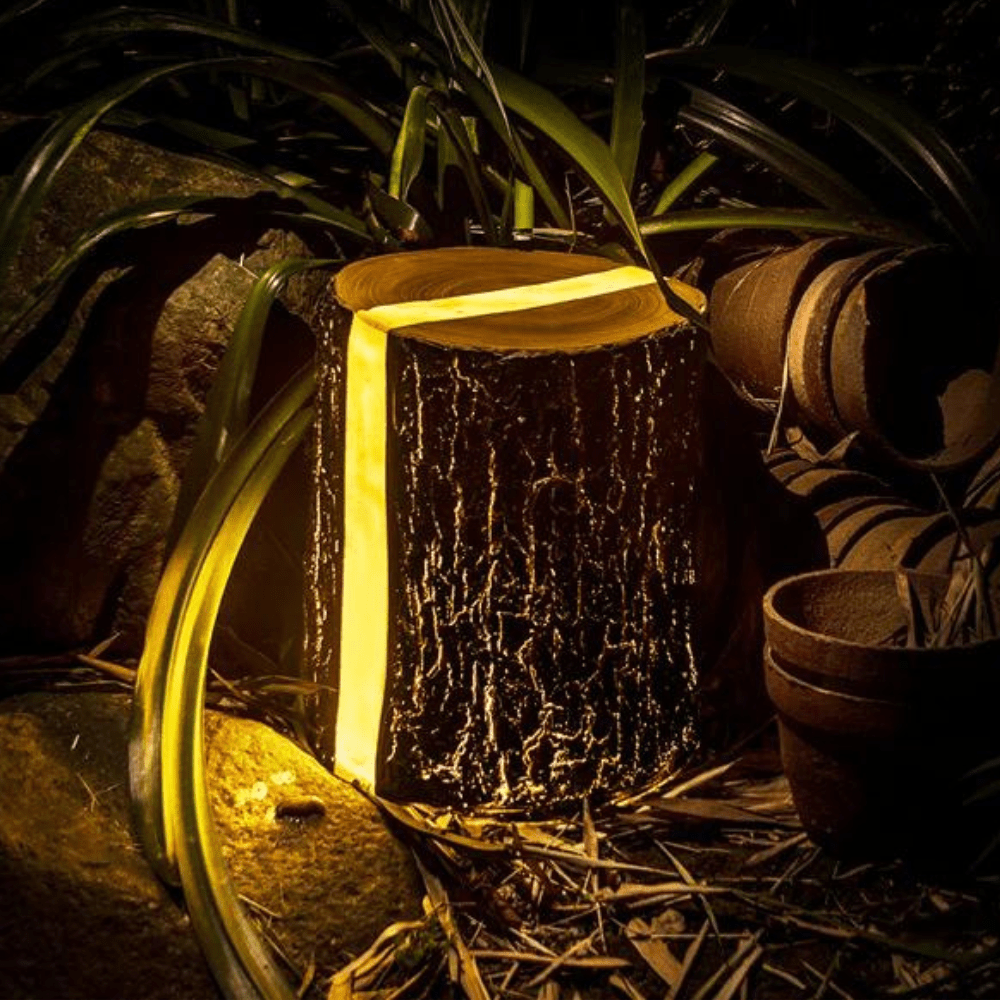 Lampe de Jardin LED en Bois - Ambiance Chaleureuse et Élégante Extérieure