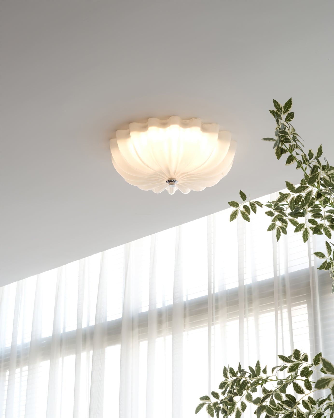 Lampe Plafonnier en Verre Pétale - Éclairage Doux et Ambiance Chaleureuse