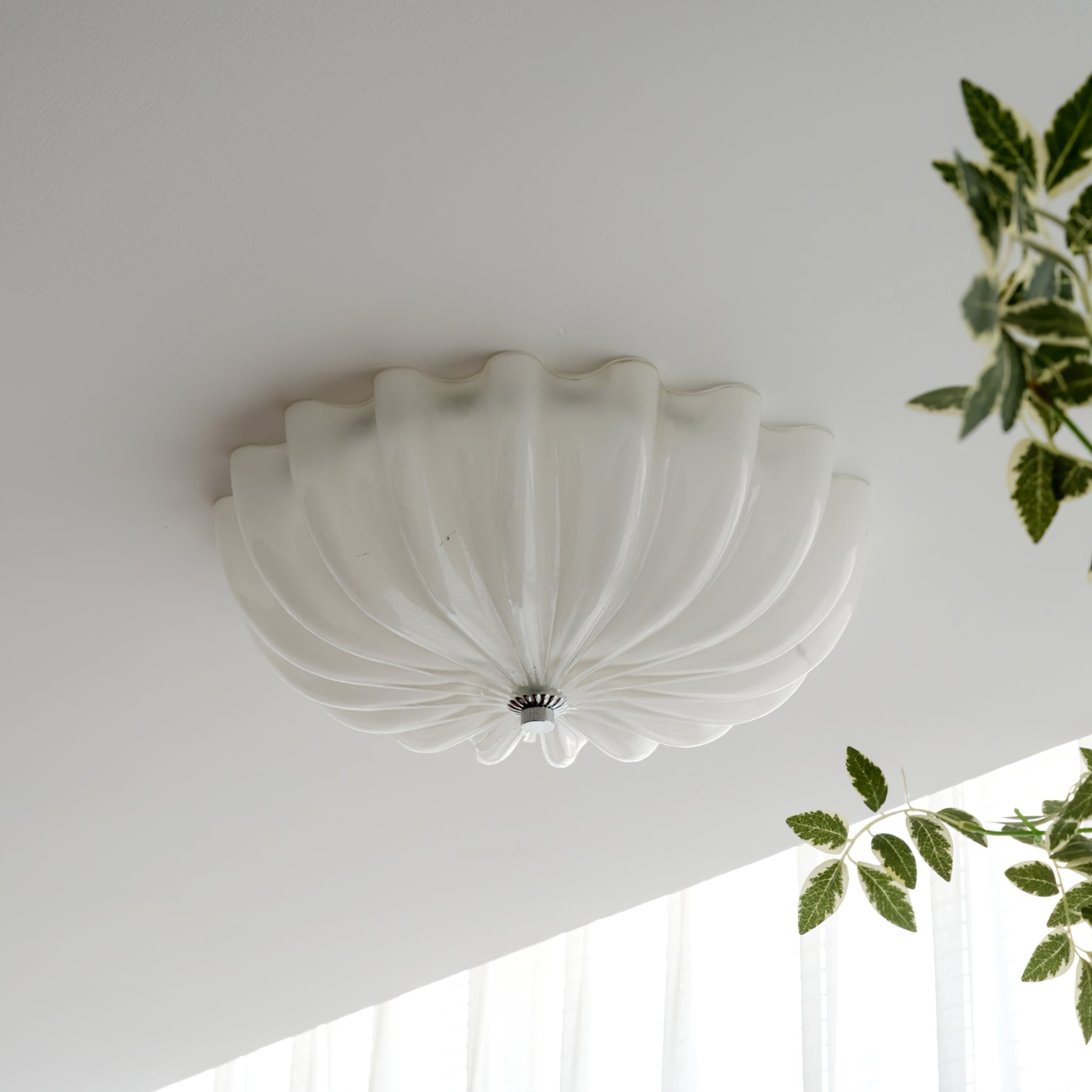 Lampe Plafonnier en Verre Pétale - Éclairage Doux et Ambiance Chaleureuse