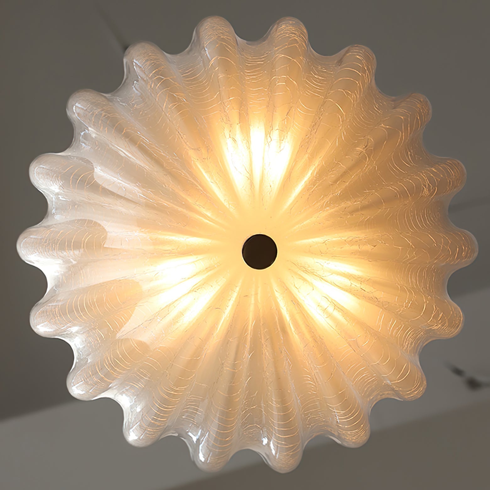Lampe Plafonnier en Verre Pétale - Éclairage Doux et Ambiance Chaleureuse