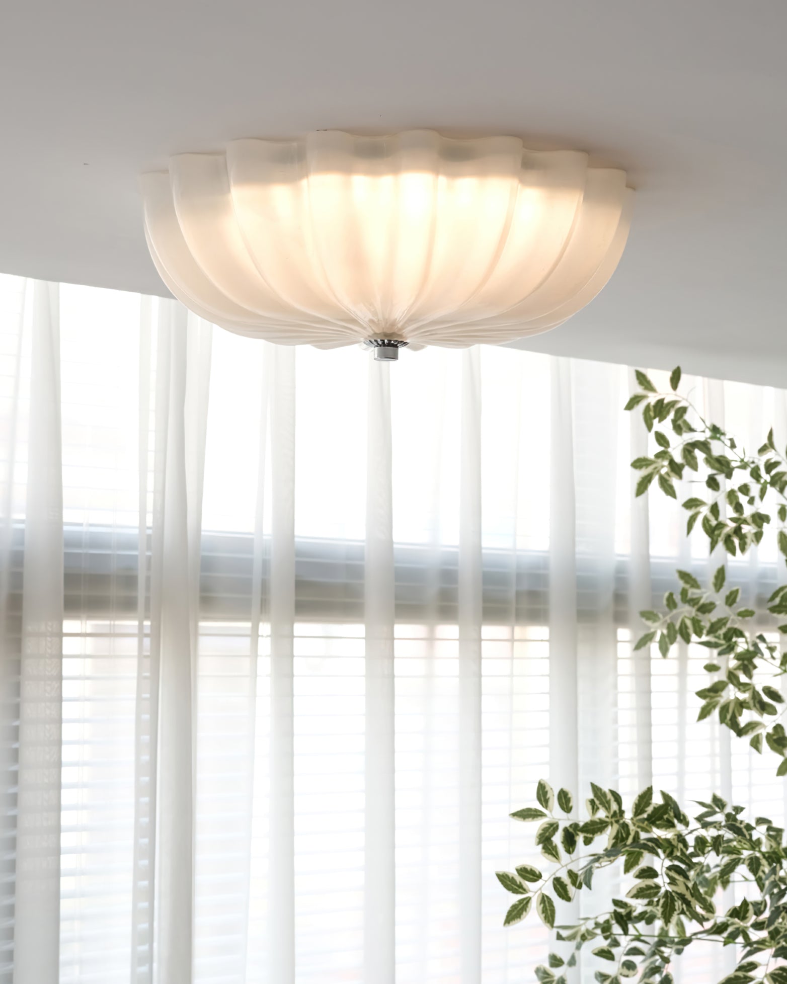 Lampe Plafonnier en Verre Pétale - Éclairage Doux et Ambiance Chaleureuse