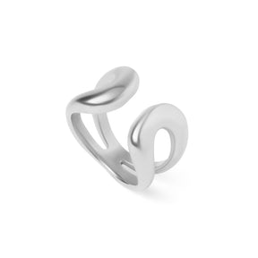 Vue angle bague argentée finesse