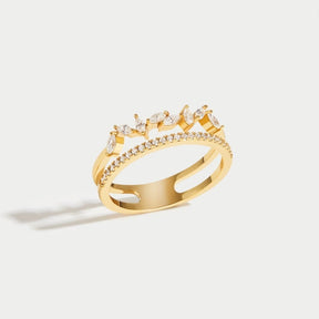 Bague or cristaux vue latérale - Harmonie
