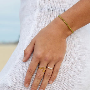 Bague or 18K avec perles étincelant