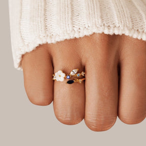 Bague ajustable cristal lumineuse