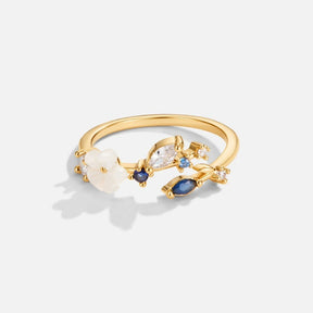 Bague cristal blanc et bleu radieuse