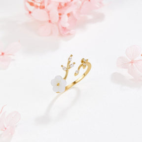 Bague nacre blanche gracieux