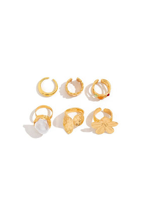 Vue portée bague florale ajustable sérénité