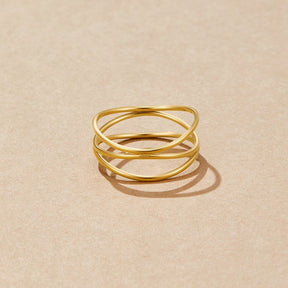 Bague infinie dorée détail vague