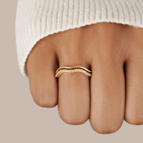 Bague Juni or cristal vue côté étoile