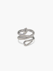 Bague serpent dorée vue ensemble cristal