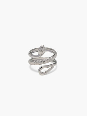 Bague serpent dorée vue ensemble cristal