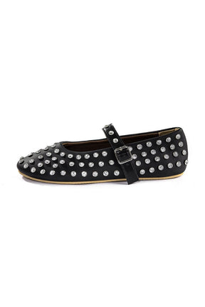 Ballerines noires cloutées vue arrière étoile