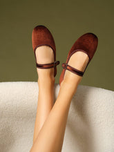 Ballerines velours marron vue ensemble harmonie