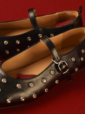 Vue de dessus ballerines à strass nuage