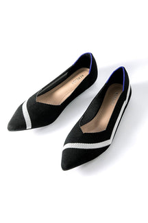 Ballerines pointues bicolores noires et blanches étoile