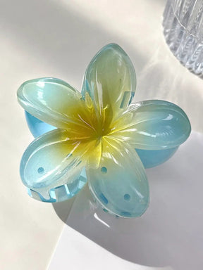 Barrette fleurie détail cristal lune
