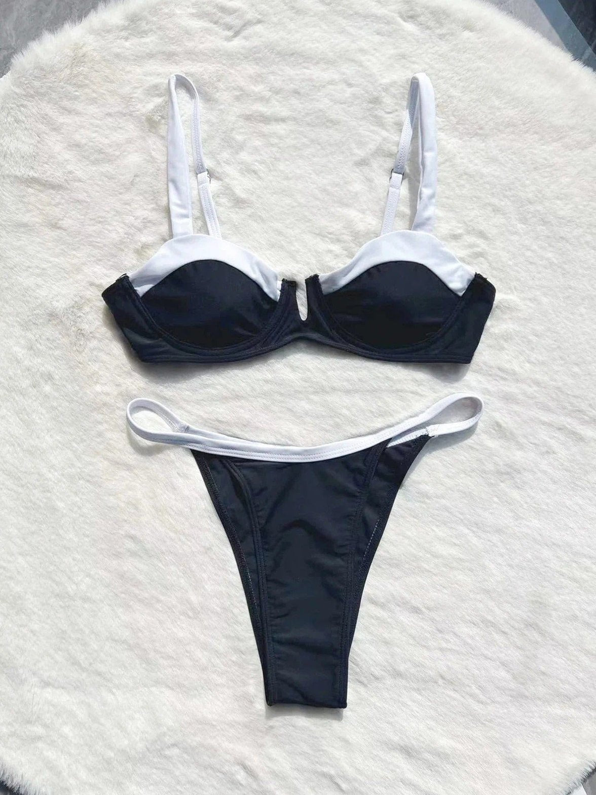 Maillot de bain bicolore vue dos splash
