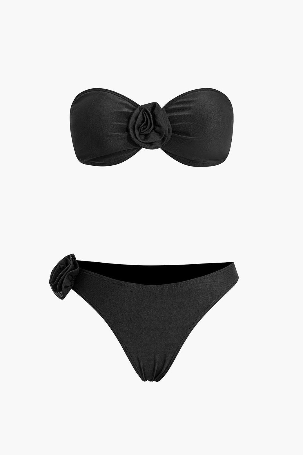 Bikini floral plissé vue de dos vague