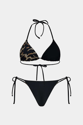 Bikini léopard triangle dos nu étoile