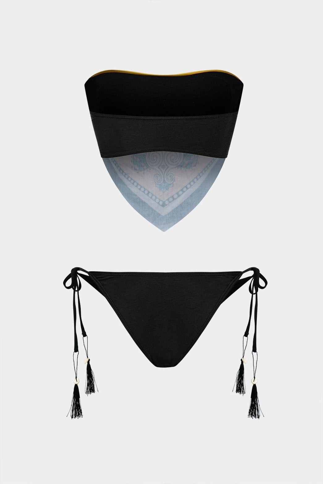 Bikini deux pièces contrasté vague