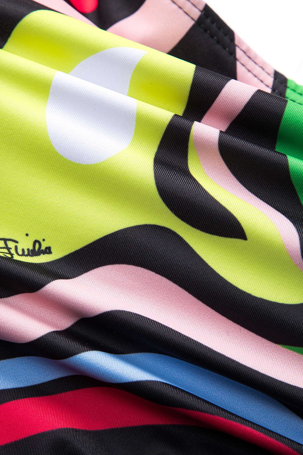 Bikini rayé multicolore détail des liens été