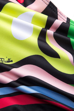 Bikini rayé multicolore détail des liens été