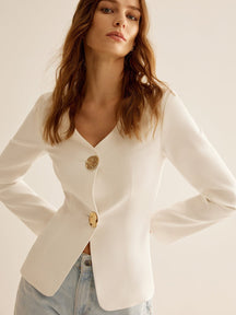 Blazer blanc chic élégance