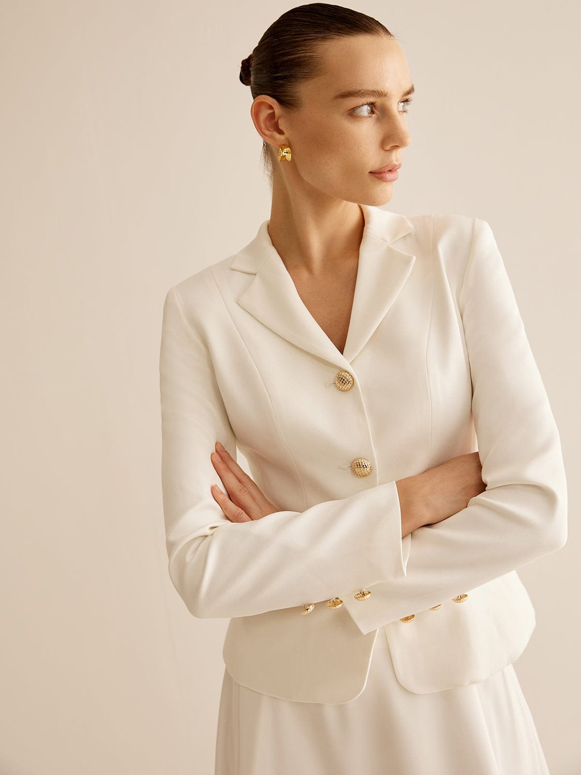 Blazer blanc professionnel vue de dos cristal