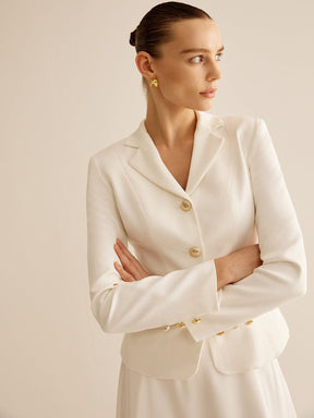Blazer blanc professionnel vue de dos cristal
