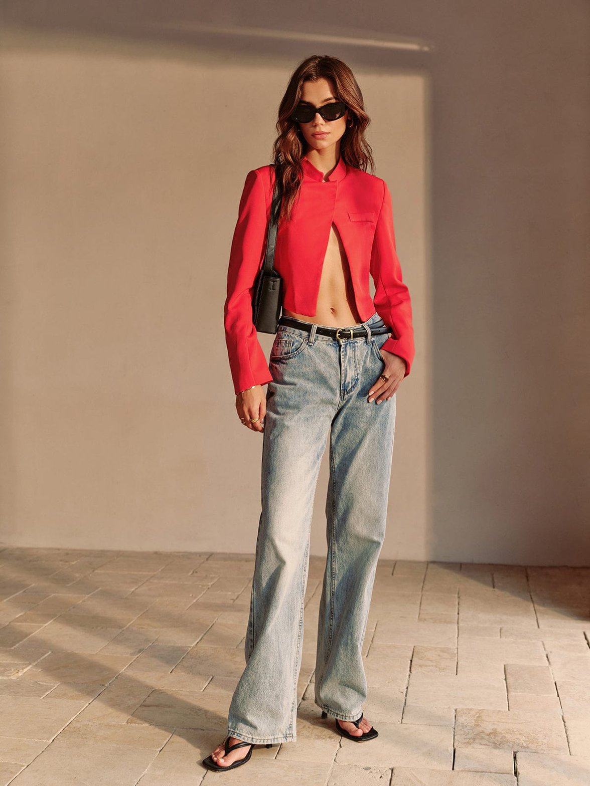 Blazer court look professionnel vague