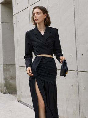 Blazer court noir élégant professionnel étoile