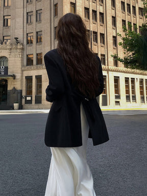 Blazer noir détail des poches raffiné